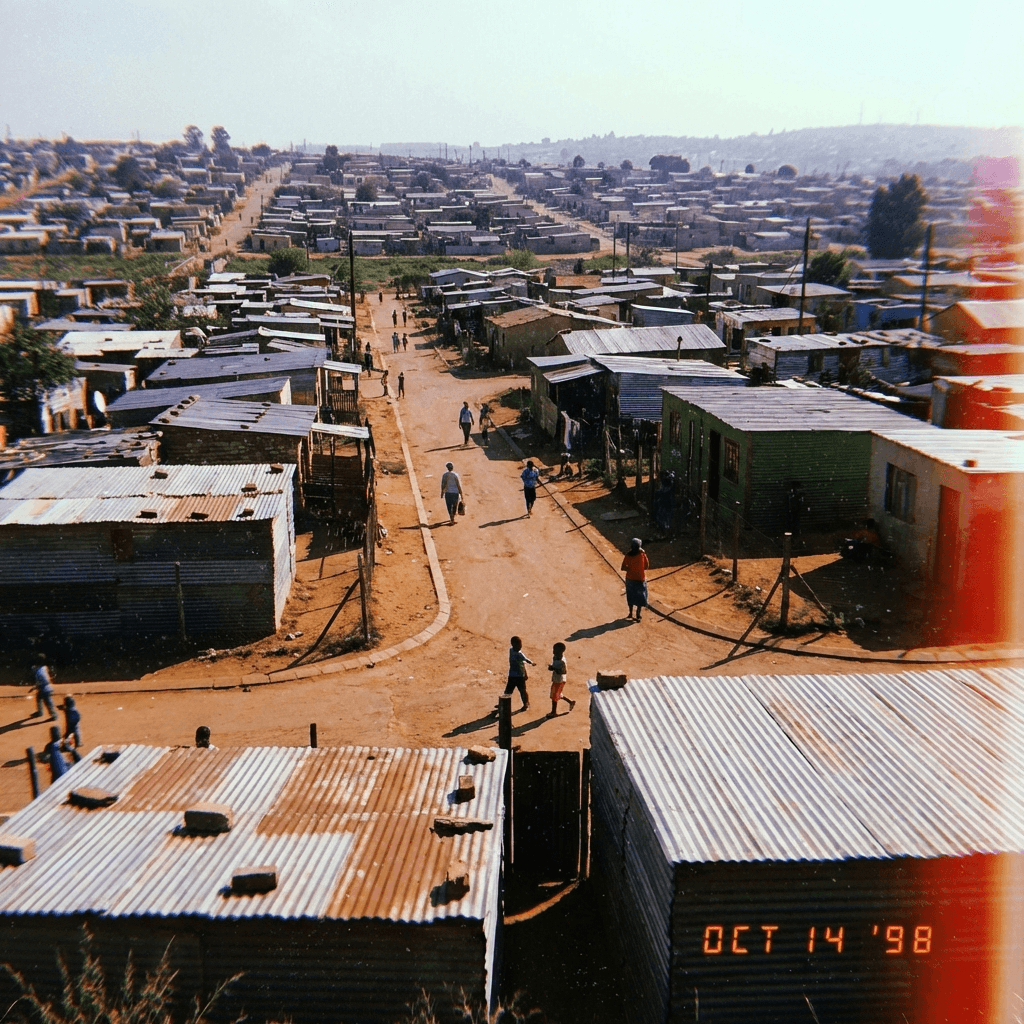 Aerial view of a South African township community